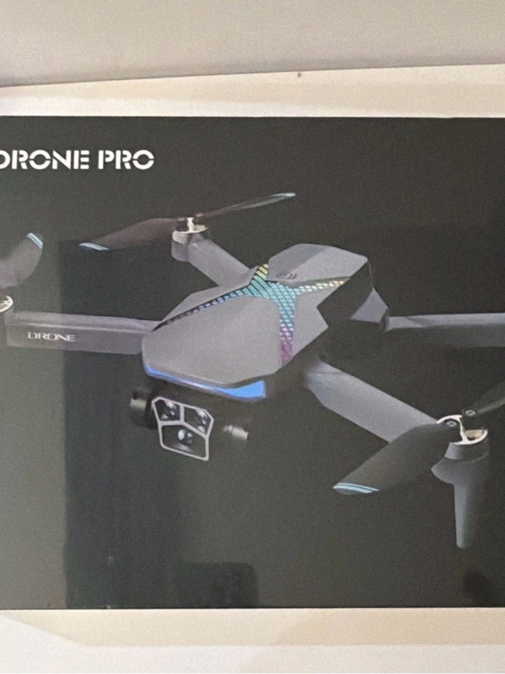 Drone Pro Foldable Camera Drone in Matte Black with Iridescent Accent